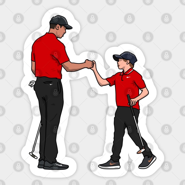 the father and son in the golf Sticker by rsclvisual